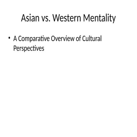 East meets West - Culture Difference | PPTX