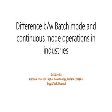 Difference between batch and continuous mode