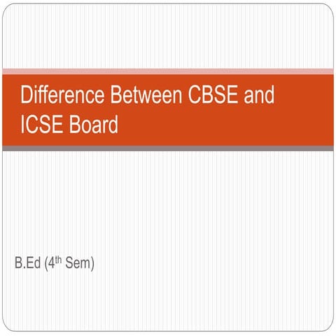 Difference between cbse and icse board