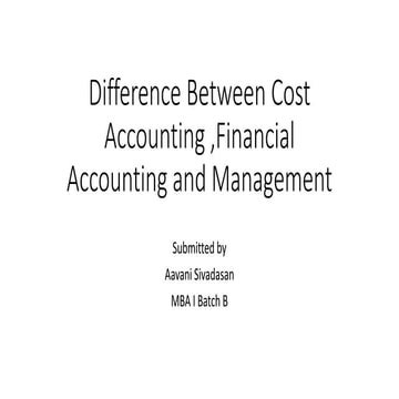 Difference between cost accounting ,financial accounting and