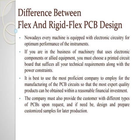 Difference between flex and rigid flex pcb design
