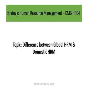Difference between global hrm &amp; domestic hrm