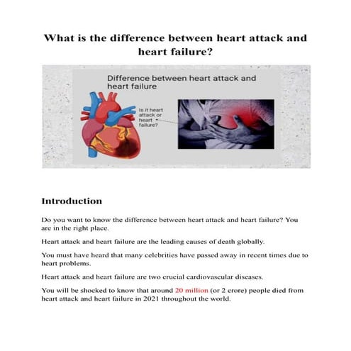 What is the difference between heart attack and heart failure?