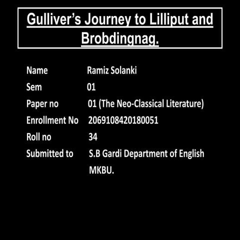 Gulliver's Journey to Liliput and Brobdingnag