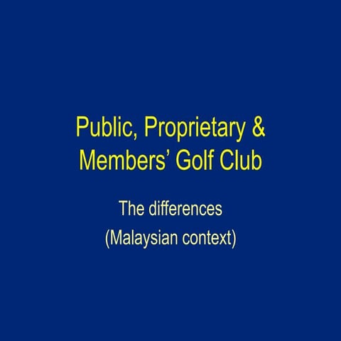 Difference between public and private golf clubs