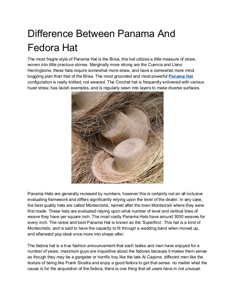 Difference between panama and fedora hat