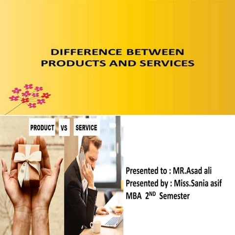 Difference between product and services