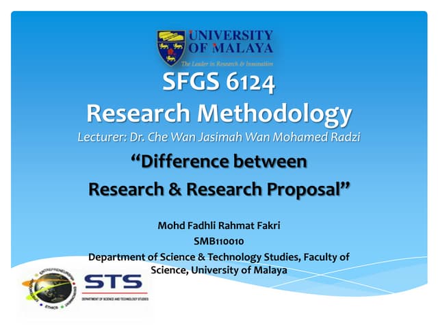 Difference between Research & Proposal Research 