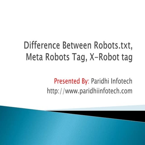 Difference between robots txt file, meta robots, X-robots tag