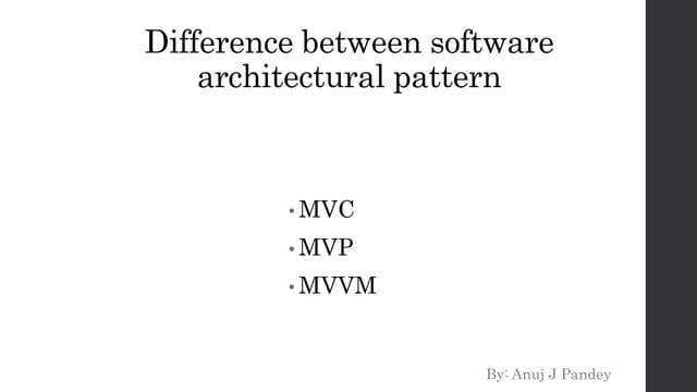 Difference between Software Architectural pattern
