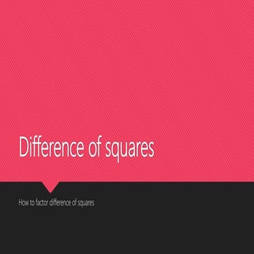 Difference of squares