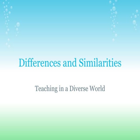 Differences and similarities