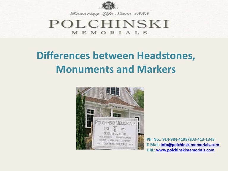 Differences between Headstones, Monuments and Markers