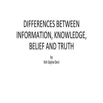 Differences Between Information, Knowledge, Belief and Truth