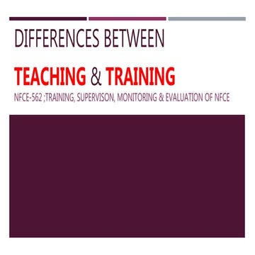 Differences between teaching and training