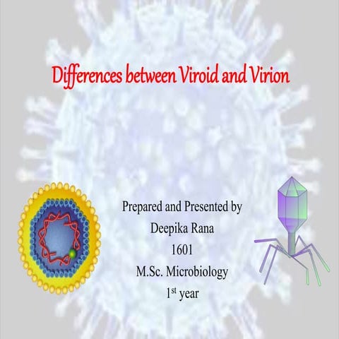 Differences between viroid and virion