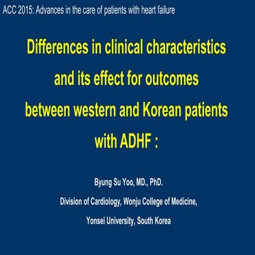 Differences in clinical characteristics and its effect for outcomes
