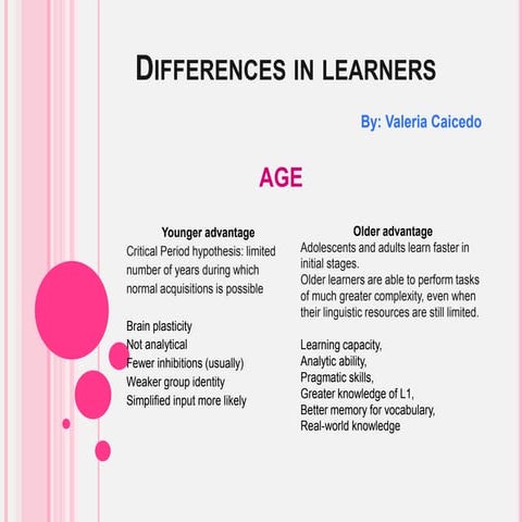 Differences in learners | PPTX
