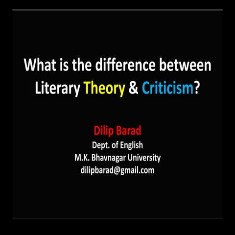 Difference between Literary Theory and Criticism