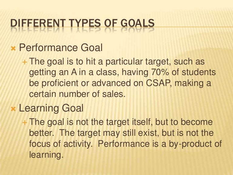 Different Types Of Goals