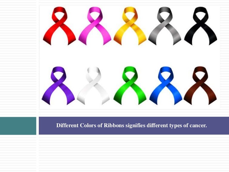 Different colors of ribbons signifies different types of ...