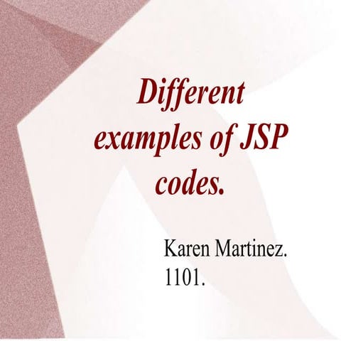 Different examples of jsp codes | PPT