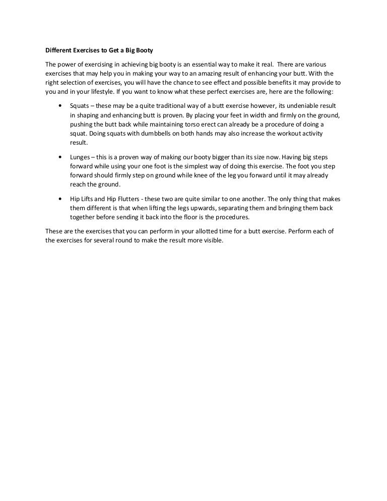 Different exercises to get a big booty