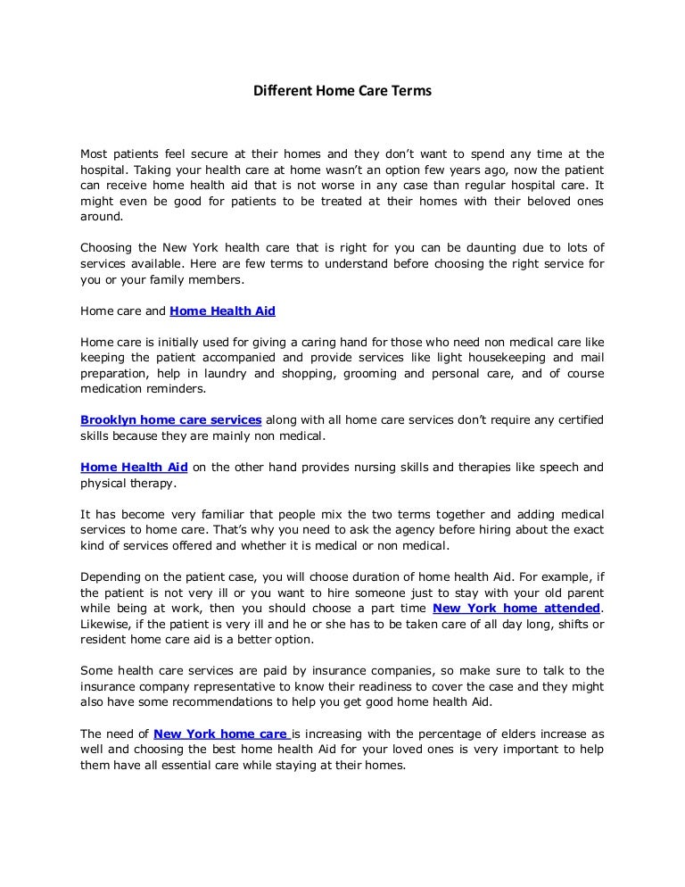Home Health Care Agencies In New York