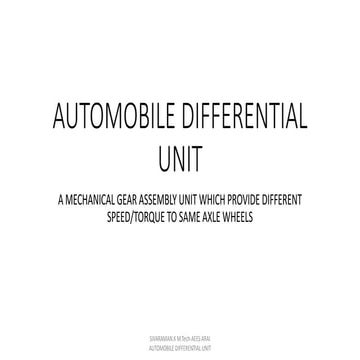 Automobile Differential Unit 