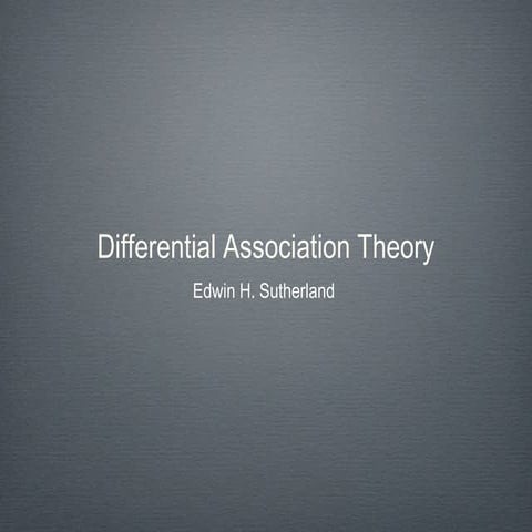 Differential Association Theory- Cunningham