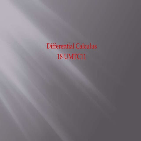 Differential Calculus