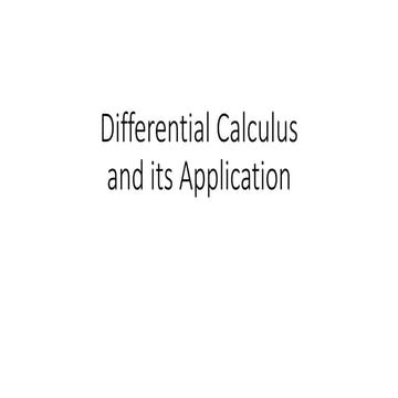 Differential Calculus application of calculus | PPTX | Physics | Science
