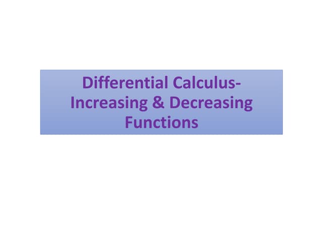 Differential calculus  maxima minima