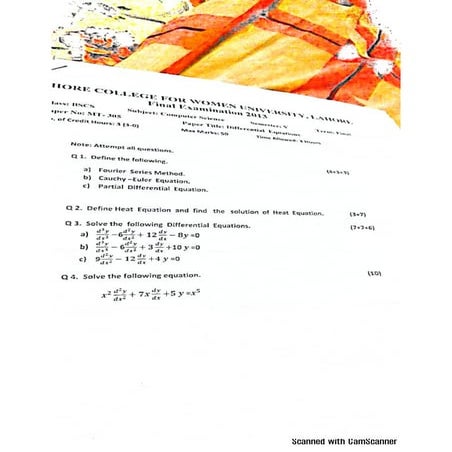 Differential equation past papers (1)