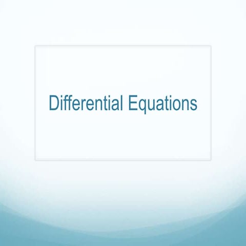 Differential equations