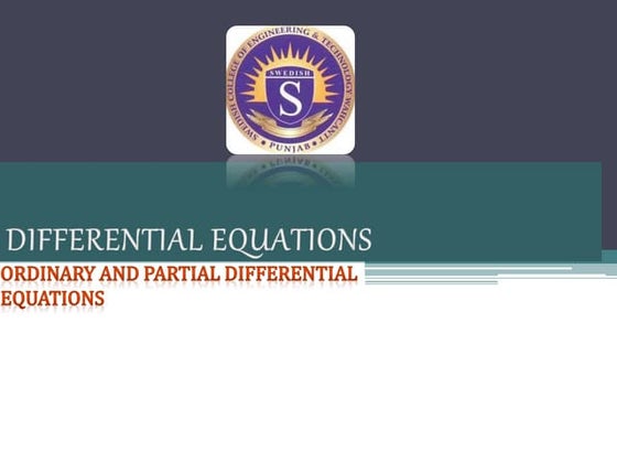 Differential equations of first order | PPT