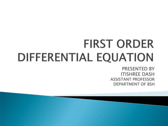 Differential equations of first order | PPT