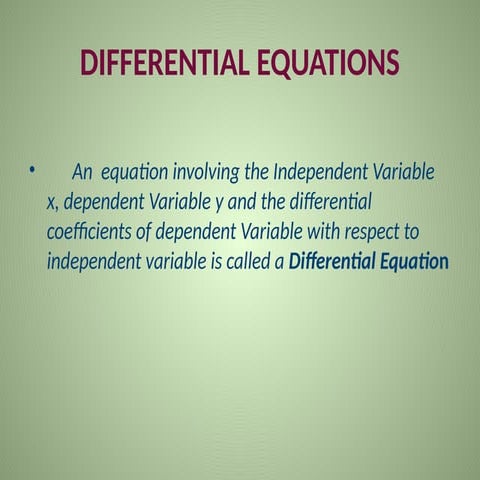 Differential Equations Class 12 Maths Chapter