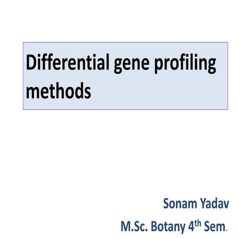 Differential gene profiling methods