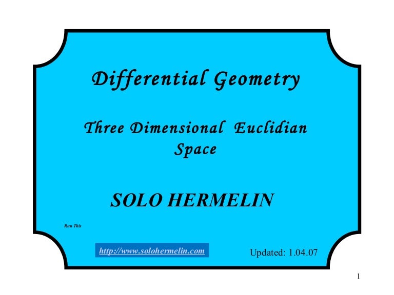 Differential geometry three dimensional space
