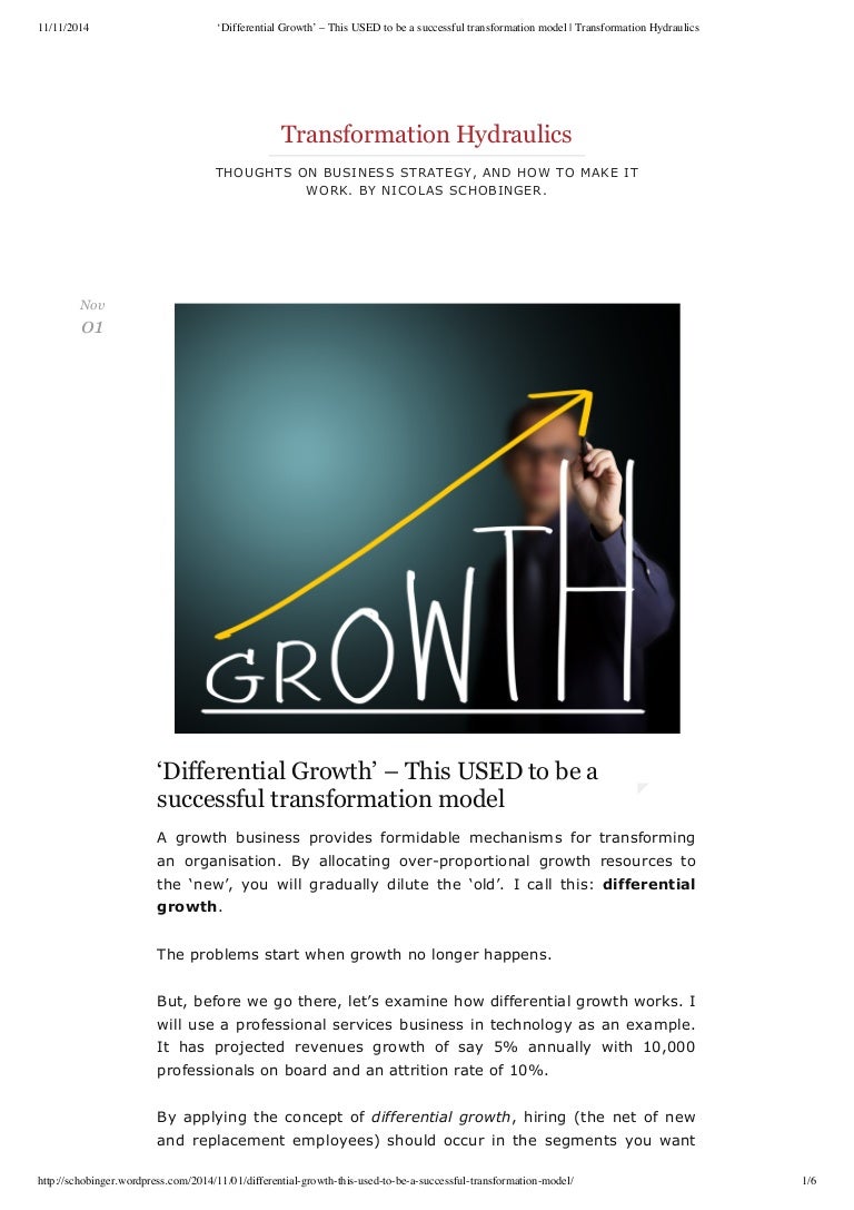 Blog ‘Differential growth’ this USED to be a successful transform…