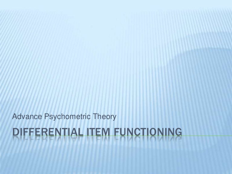 Differential item functioning2