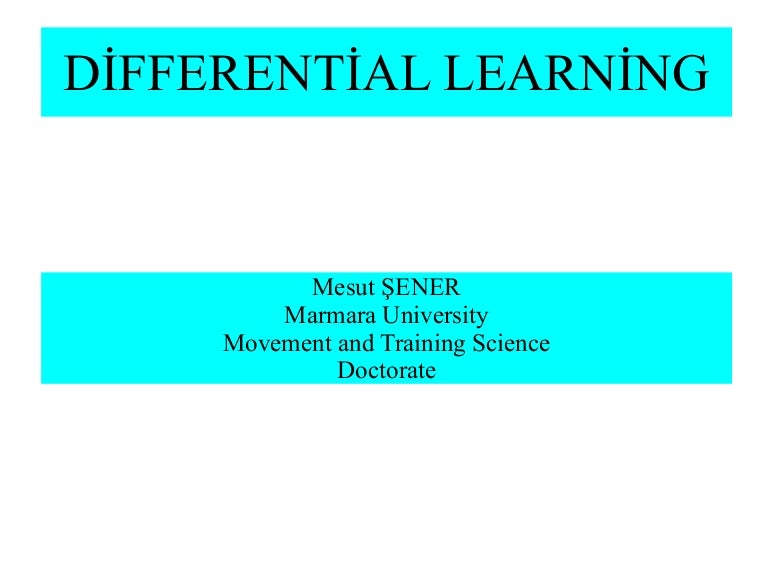 Differential learning in sports slide