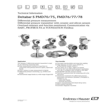 Differential pressure measurement-Level transmiter