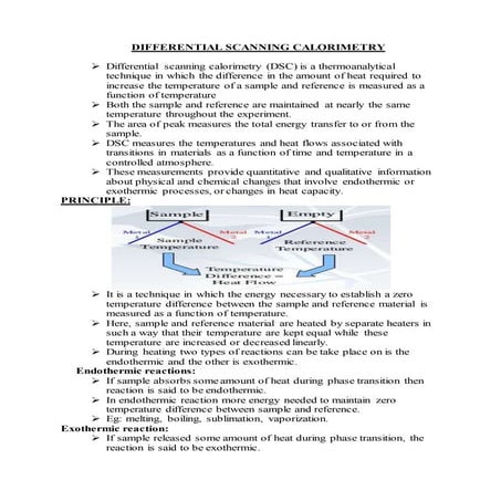 Differential scanning calorimetry