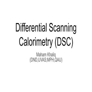 Differential Scanning Calorimetry ( DSC ) | PDF
