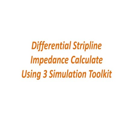 Differential stripline impedance calculate