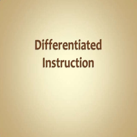 Differentiated instruction