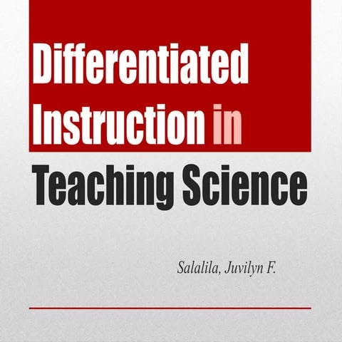 Differentiated Instruction in Teaching Science