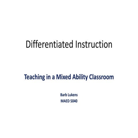Differentiated instruction presentation
